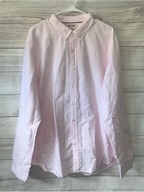 Goodthreads Men’s Light Pink Striped Button-Down Shirt